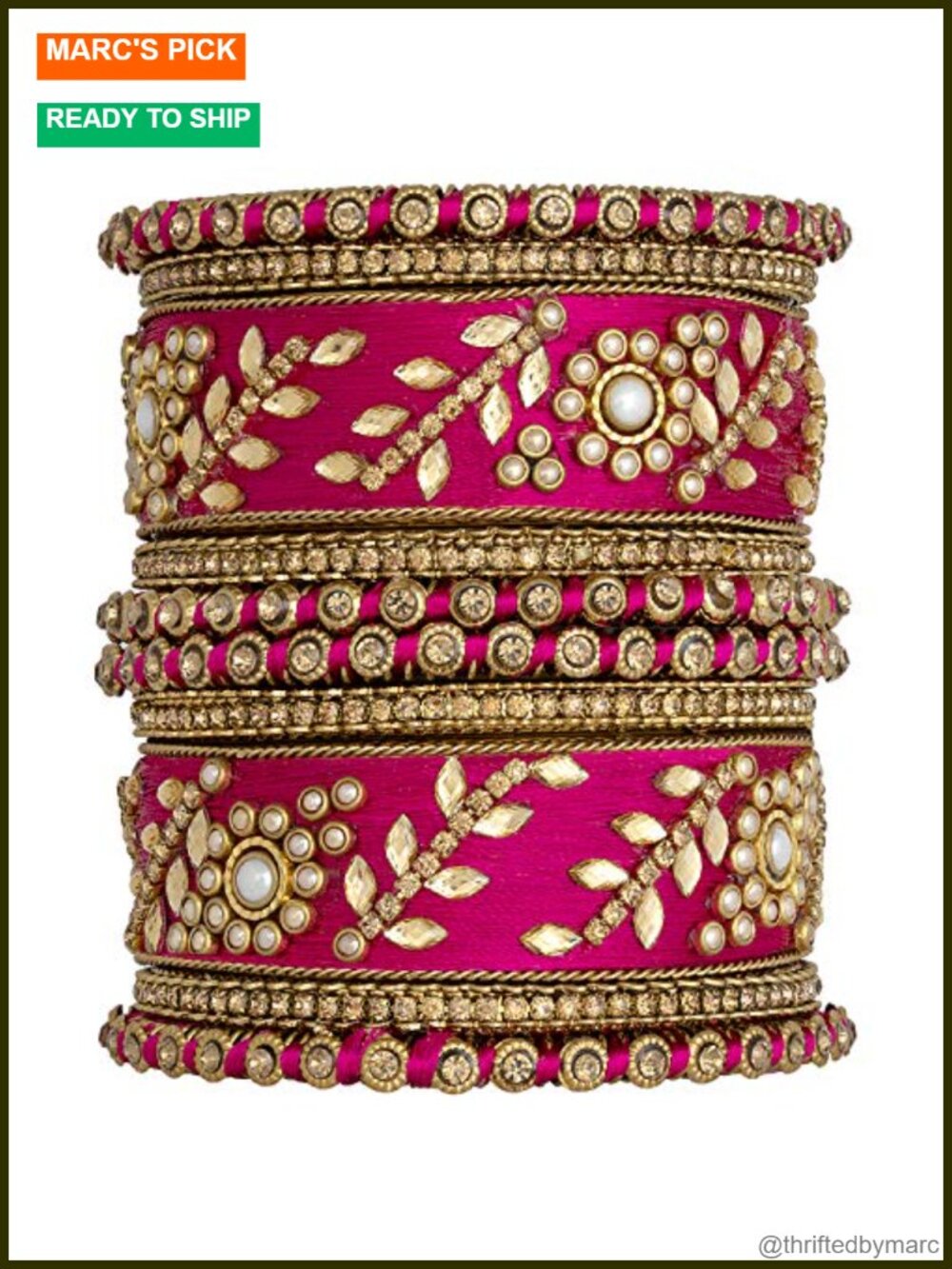 Bridal Chuda Bangle Set Silk Thread Faux Stone Studded Indian Wedding Jewelry